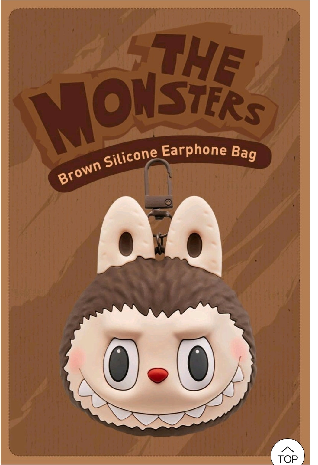 POP MART- LABUBU Origionals- Brown Silicone Earphone Bag- AUTHENTIC