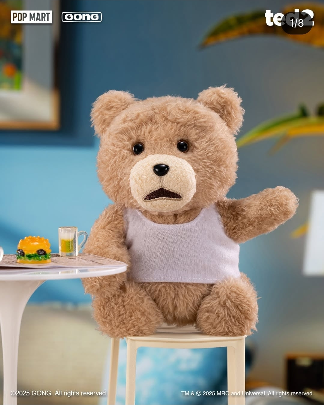POP MART-TED 2 Action Plush Pendant- AUTHENTIC