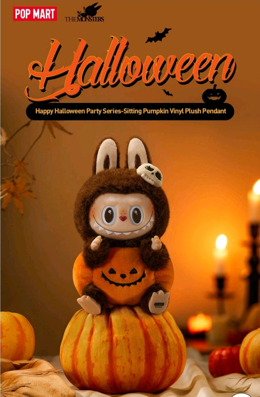 POP MART - Happy Halloween Party Series - Sitting Pumpkin Vinyl Plush Pendant- AUTHENTIC