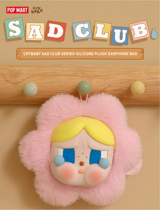 POP MART - CRYBABY Sad Club Series - Silicone Plush Earphone Bag-AUTHENTIC