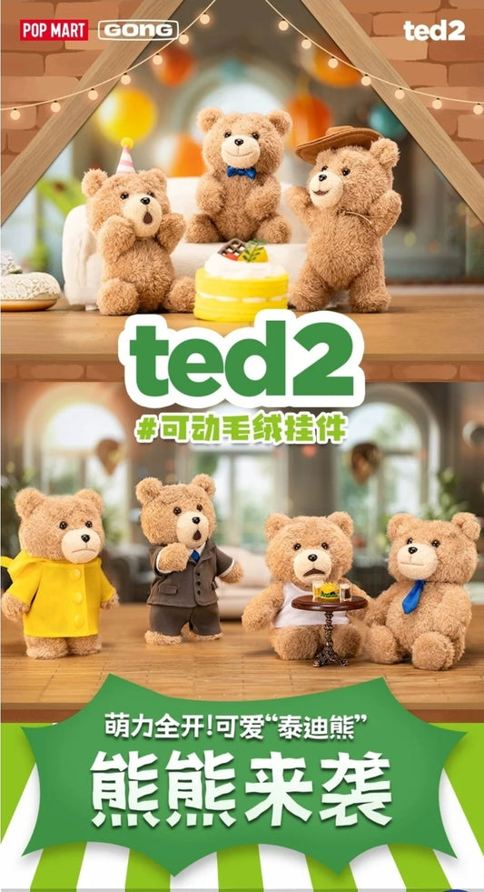 POP MART-TED 2 Action Plush Pendant- AUTHENTIC