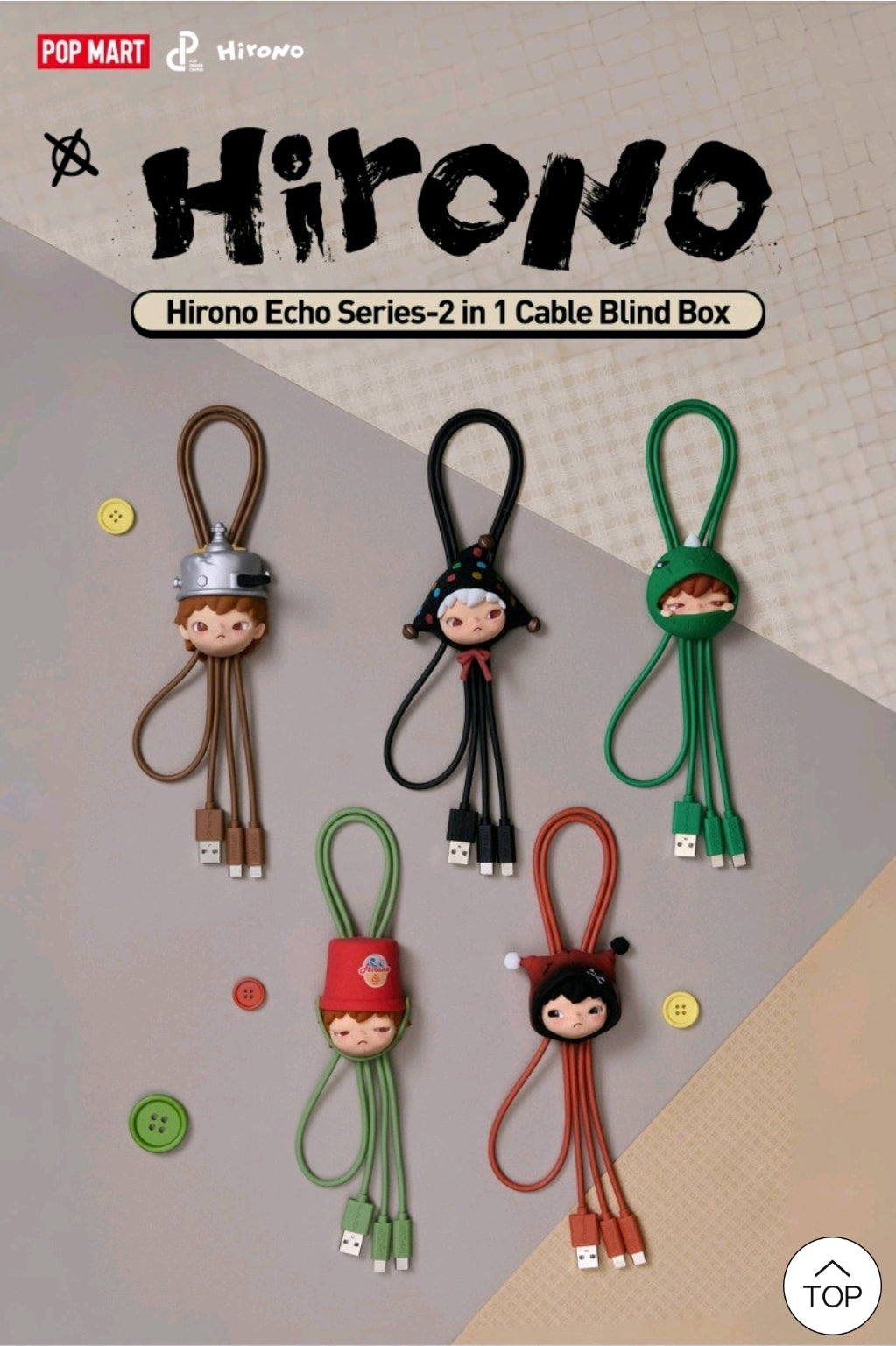 POP MART- Hirono- Echo 2-1 CABLE Series- AUTHENTIC