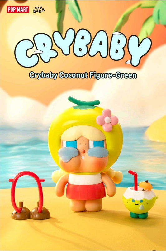 POPMART-CRYBABY- Coconut Figure- Green - AUTHENTIC